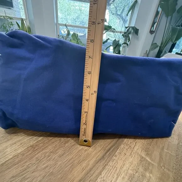 Vtg Lands End Heavy Canvas Tote Large Blue Trim USA - Picture 12 of 16